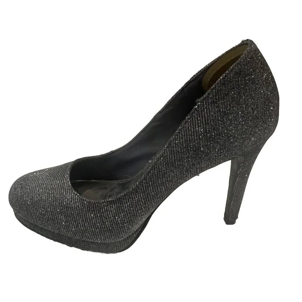 Fioni Night Women’s Heels Size 9.5 Silver Sparkly Evening Pumps Wedding Formal - Picture 1 of 9